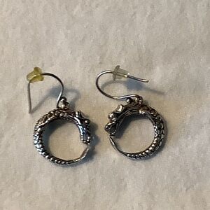 John Hardy Serpent Hoops Silver.  Like New